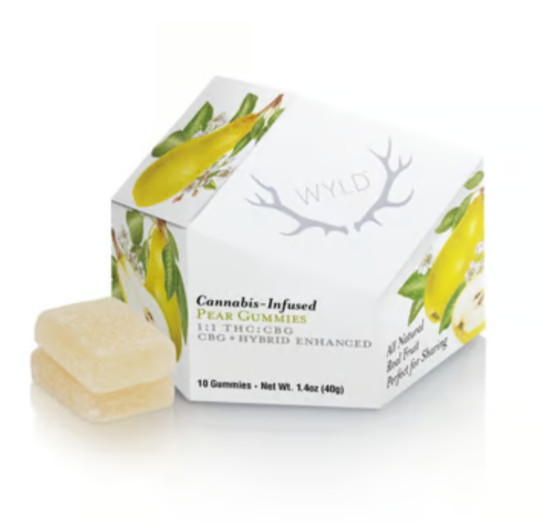 WYLD 1:1 Pear Gummies 100mg 10pk (THC:CBG)