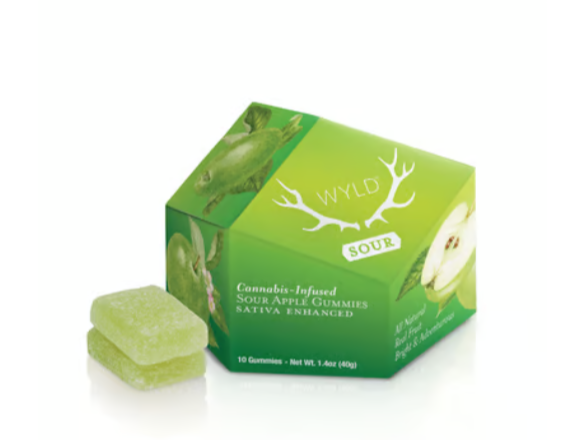 WYLD Sour Apple Gummies 100mg 10pk
