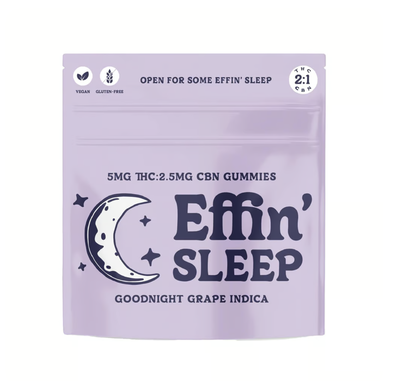 Effin' 2:1 Sleep Goodnight Grape Gummies 100mg 20pk (THC:CBN) (V/GF)