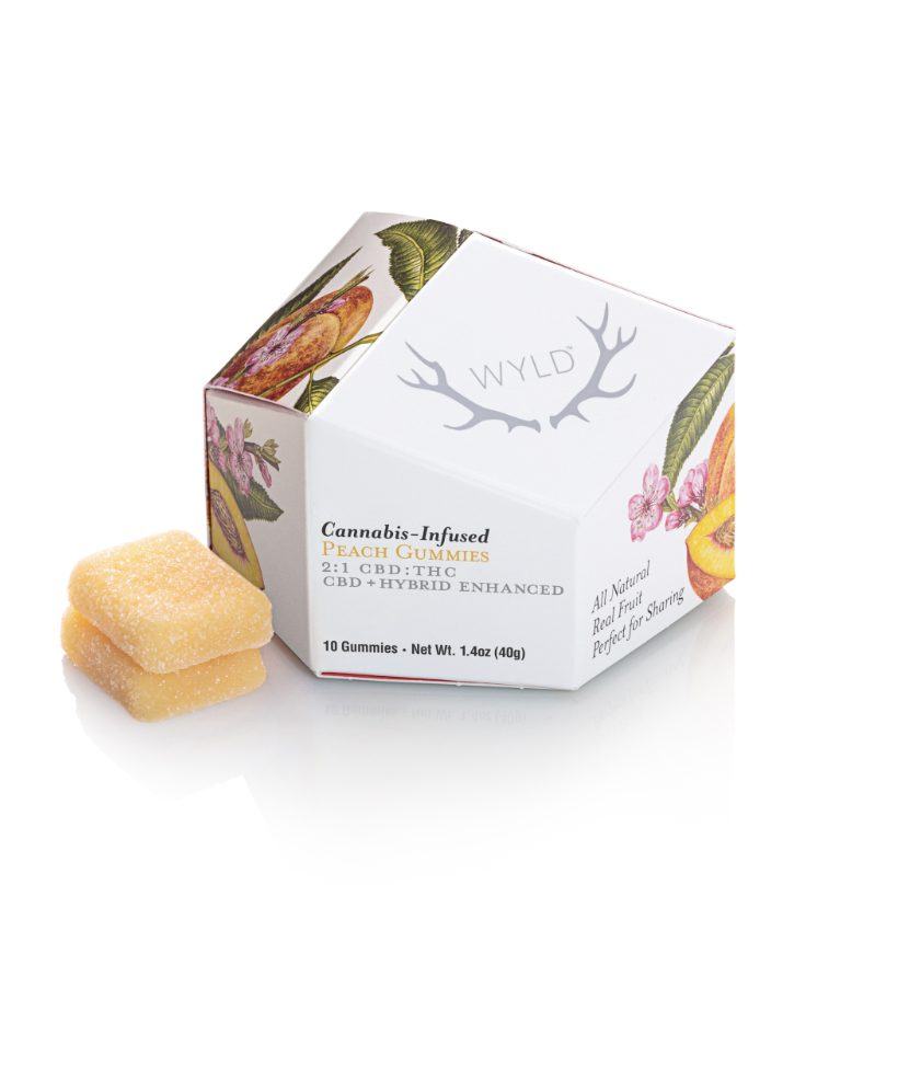 WYLD 2:1 Peach Gummies 50mg 10pk (CBD:THC)