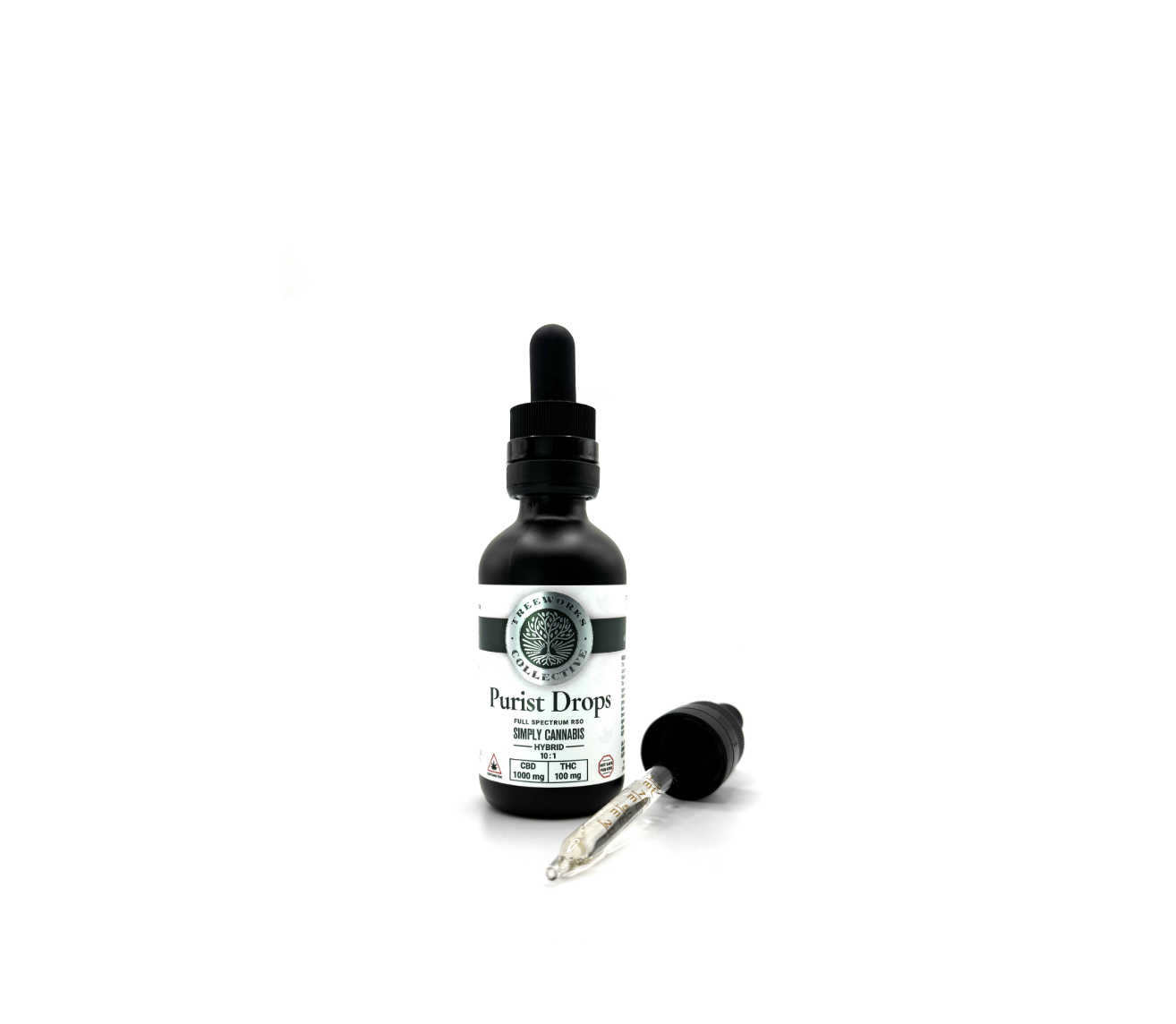 Purist Drops - Hybrid - 1100mg TAC (1000mg CBD | 100mg THC)