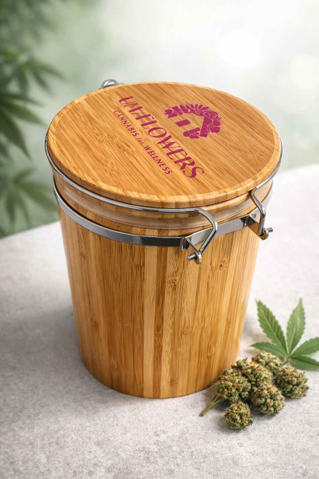 Uma Flowers Wood Canisters