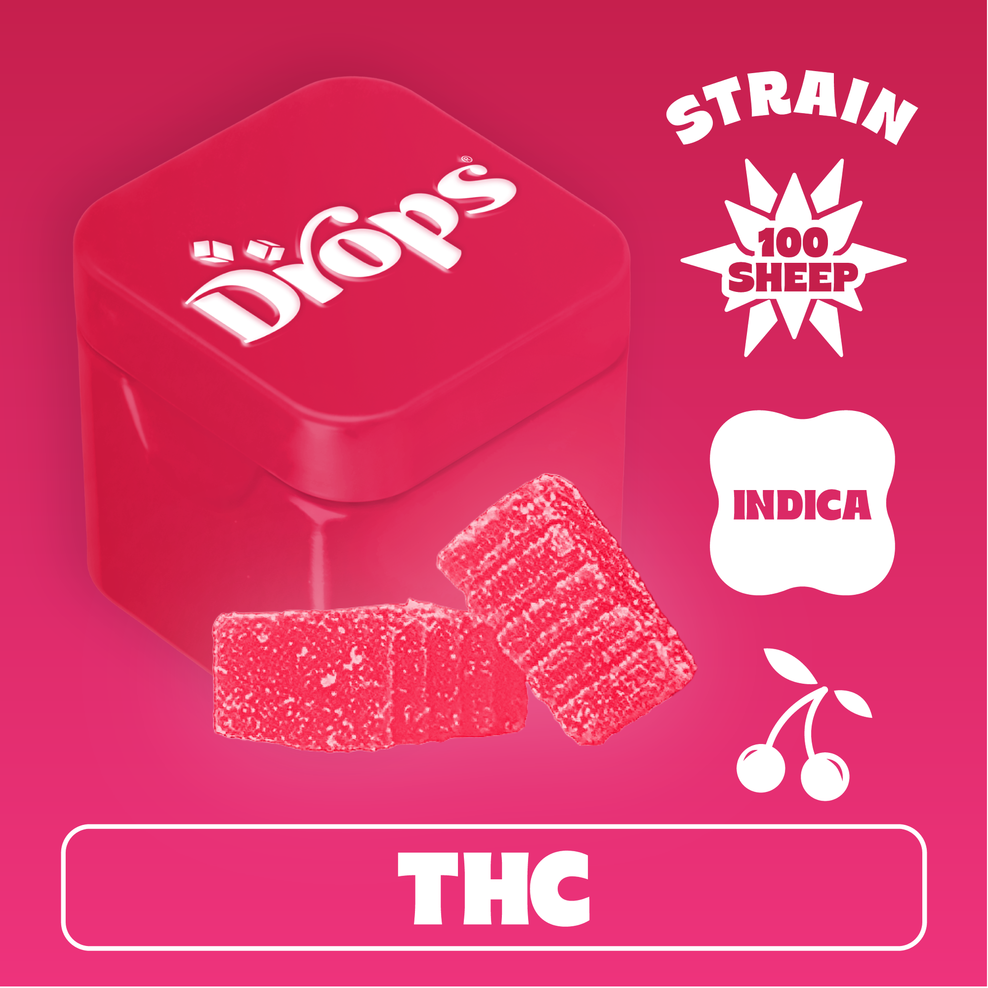Drops | Live Rosin Gummies | Cherry | 100mg