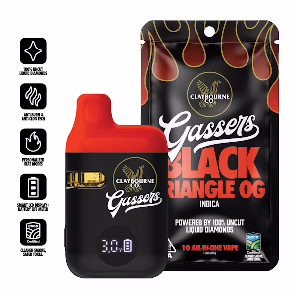 Claybourne Liquid Diamond Gassers All-In-One 1g - Black Triangle (I)