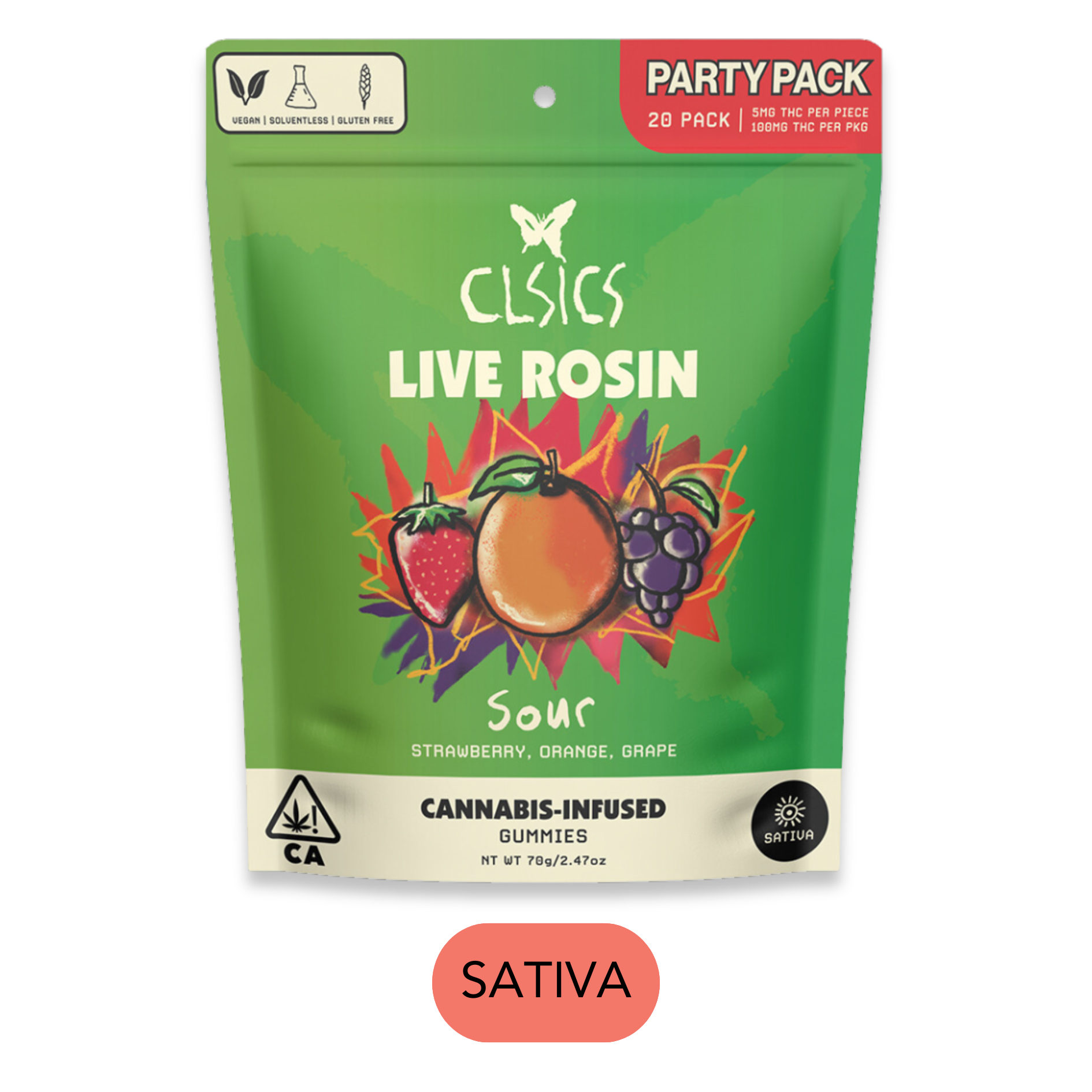 CLSICS - Party Pack - Sour - Live Rosin Gummies - 20pk - 100mg