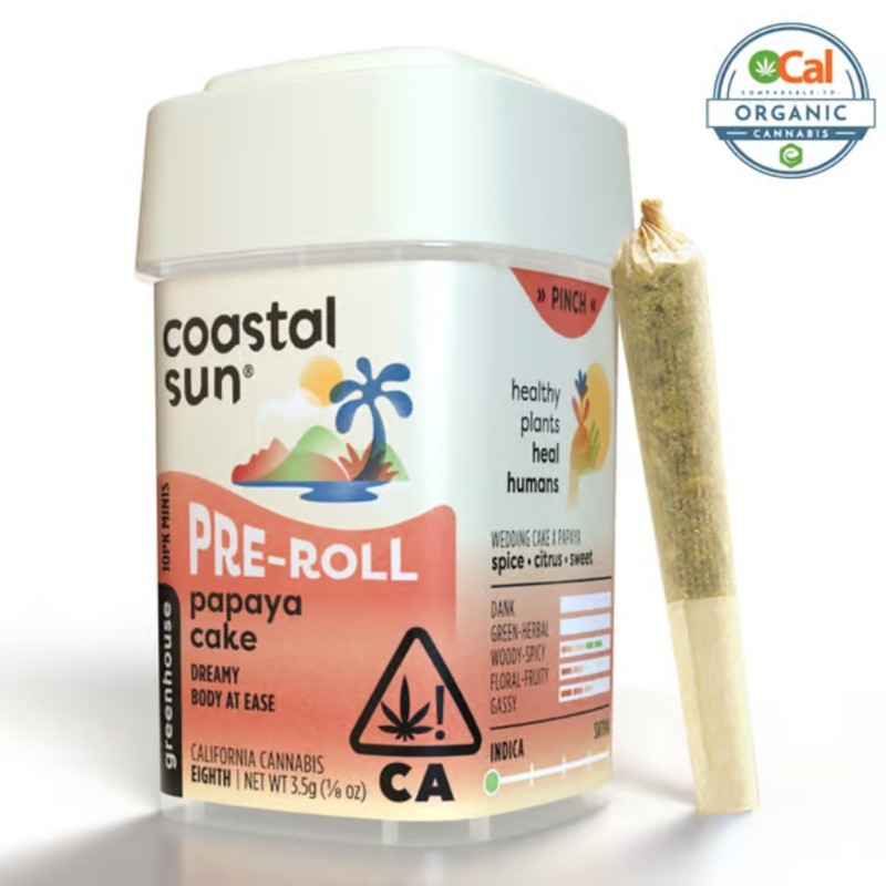 Coastal Sun Papaya Cake (I) Preroll 10pk 3.5g