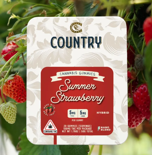 Country 1:1 Summer Strawberry 100mg 20pk Gummies (THC:CBD)