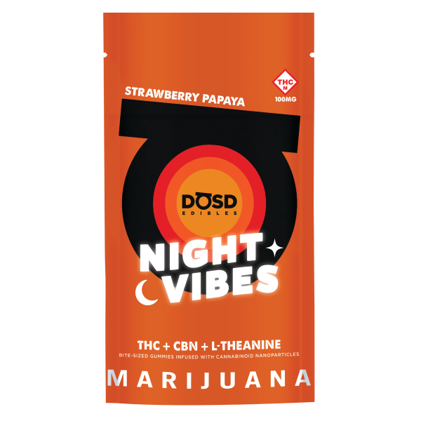 DOSD - STRAWBERRY PAPAYA 100MG 1:1 NANO BITES THC/CBN