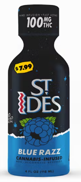 ST. IDES: Blue Raz Shot 100mg/4oz (H)