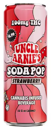 UNCLE ARNIE'S: Strawberry Soda 100mg/12oz (H)