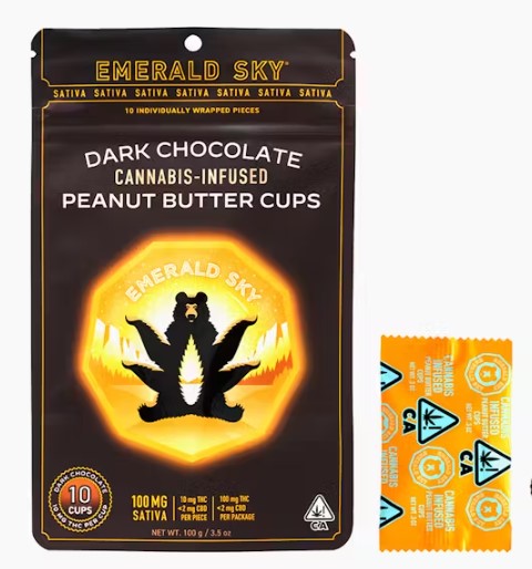 Emerald Sky Sativa 10mg Dark Chocolate Peanut Butter Cups 10pk