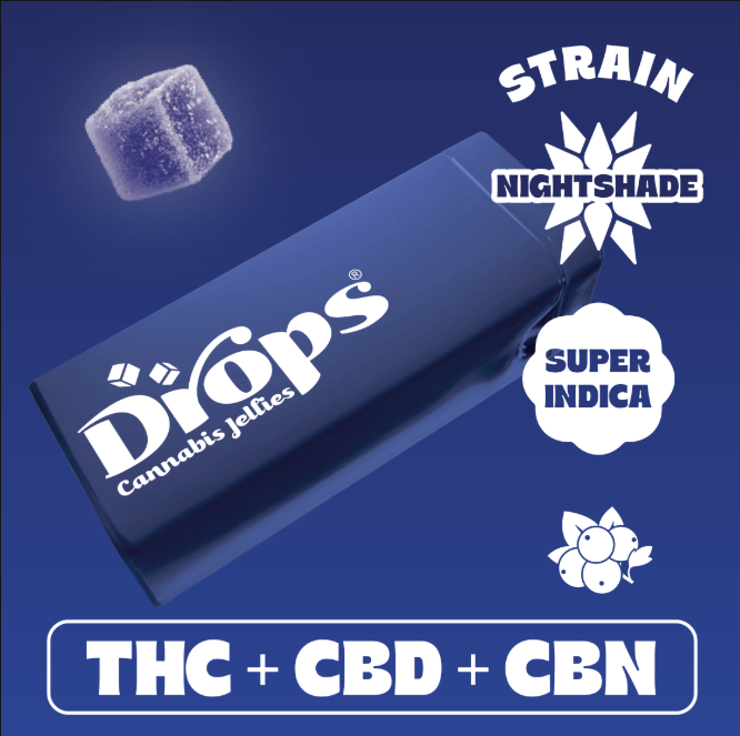 Drops Black Currant THC:CBN:CBD 20pk 100mg