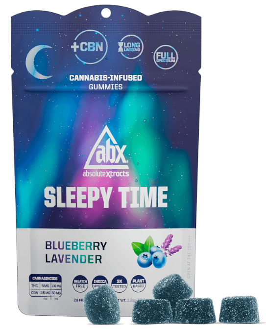 ABSOLUTE XTRACTS: Sleepy Time Full Spectrum Blueberry Lavender Gummies 20ct (I)