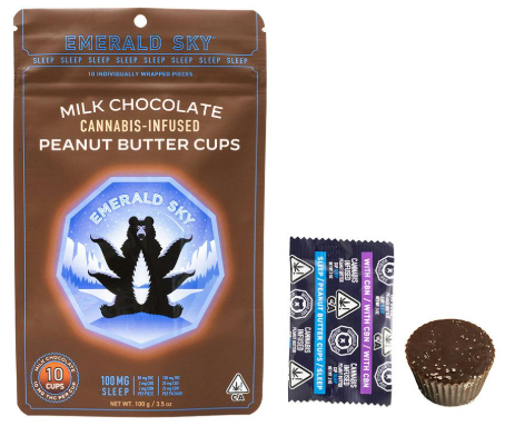 EMERALD SKY: Sleep Peanut Butter Cups 10:2:2 (TCH:CBD:CBN) - 10pk/100mg (I)