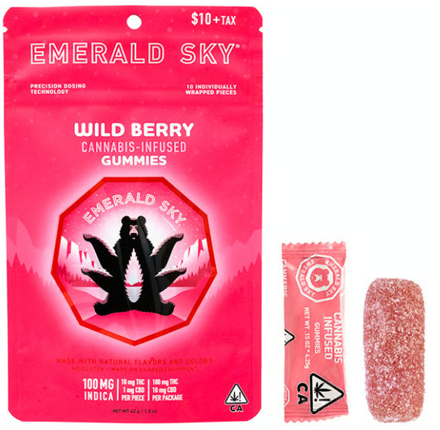 EMERALD SKY: Wild Berry Gummies 10-Piece/100mg (I)