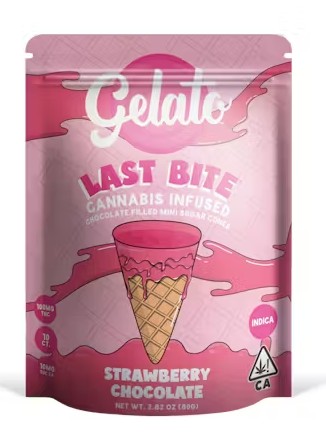 GELATO: Last Bite Strawberry Chocolate Mini Sugar Cones 10 pieces/100mg (H)