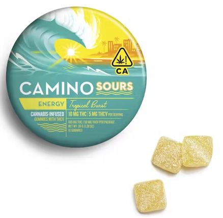 KIVA: Camino Sours Tropical Burst "Energize" THCV Gummies 10-Piece/100mg (S)
