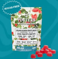 POTTERS: Watermelon Sugar-Free Live Resin Fruit Chews 10-Piece/100mg (I)