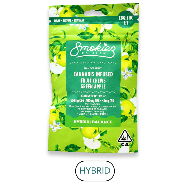 Smokiez - CBG 1:1 - Sweet Green Apple - Gummies - 10pc - 100mg