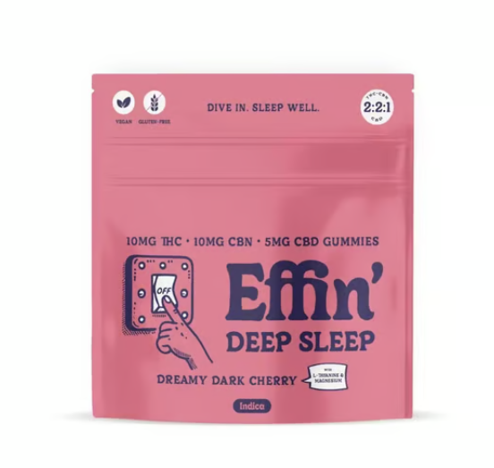 Effin' Deep Sleep 2:2:1 Dreamy Dark Cherry Gummies 100mg 20pk (THC:CBN:CBD) (V/GF)