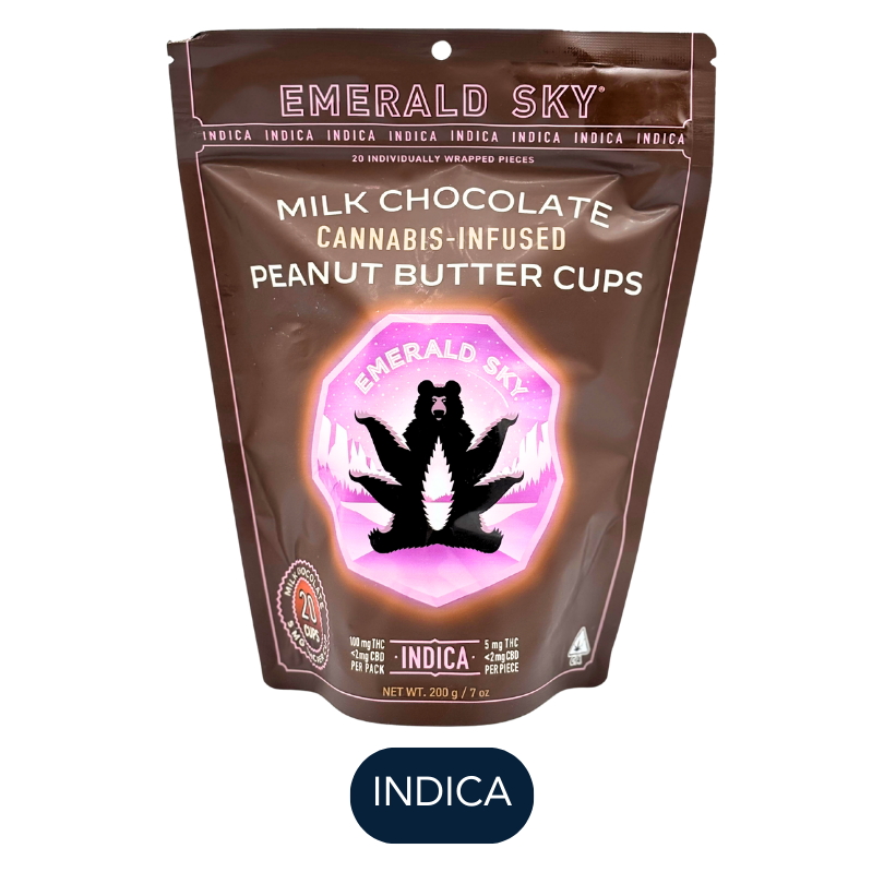 Emerald Sky - Peanut Butter Cups Indica - Milk Chocolate - 20pk - 100mg