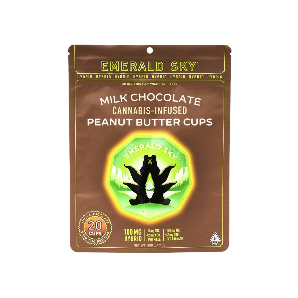 Emerald Sky — 20 PACK HYBRID MILK CHOCOLATE - PEANUT BUTTER CUPS 100MG - EMERALD SKY
