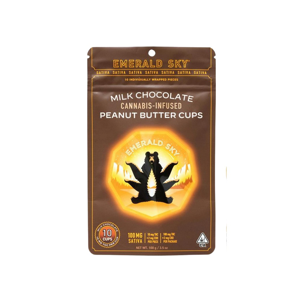 Emerald Sky — SATIVA MILK CHOCOLATE - PEANUT BUTTER CUPS 100MG - EMERALD SKY