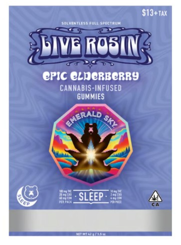 Emerald Sky Epic Elderberry Rosin Sleep Gummies