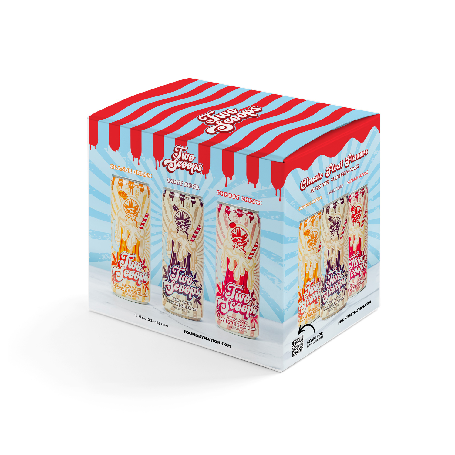 Foundry | 10mg THC Soda 6pack | Variety Flavors