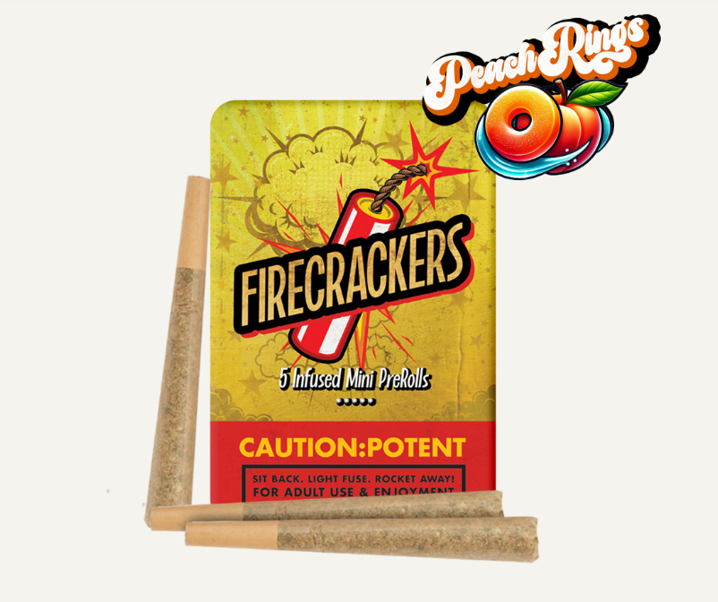 Firecrackers Peach Rings 0.7g 5pk Infused Prerolls
