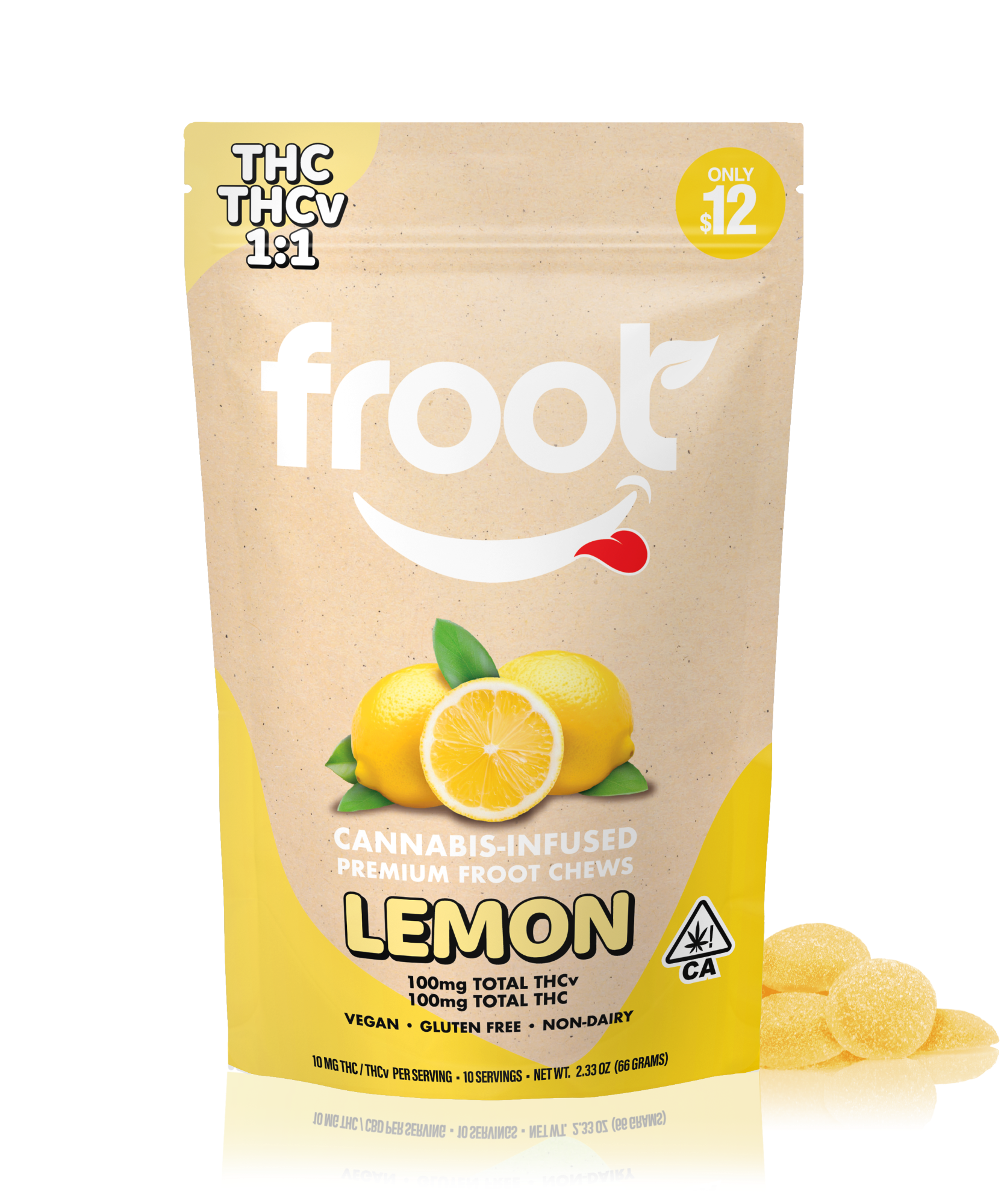 Froot Gummies 10pk THCV:THC 1:1 Lemon 100mg