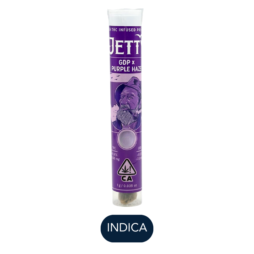 Jetty - High THC - GDP x Purple Haze - Infused Preroll - 1.0g