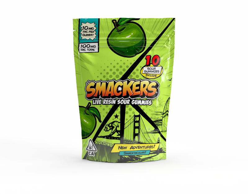 Smackers - Green Apple Live Resin Sour Gummies 100mg