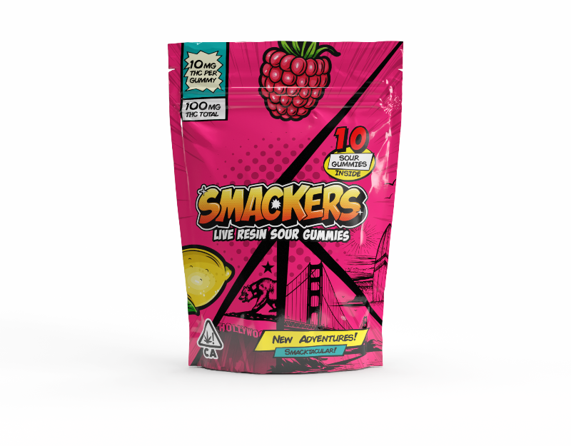 Smackers - Raspberry Lemonade Live Resin Sour Gummies 100mg