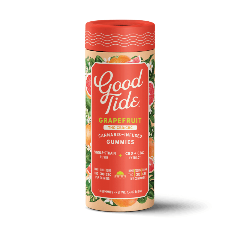 Good Tide - Grapefruit Gummies 1:1:1 THC:CBD:CBC 100mg