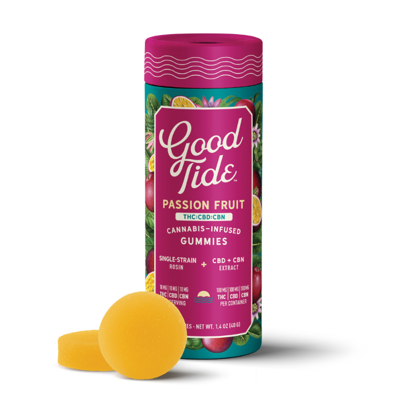 Good Tide - Passion Fruit Gummies 1:1:1 THC:CBD:CBN 100mg