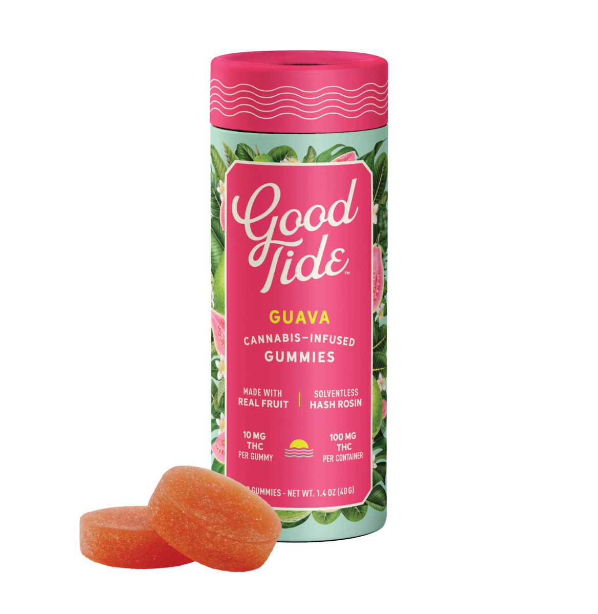 Good Tide | Guava Solventless Hash Rosin Gummies | Balanced | 100mg