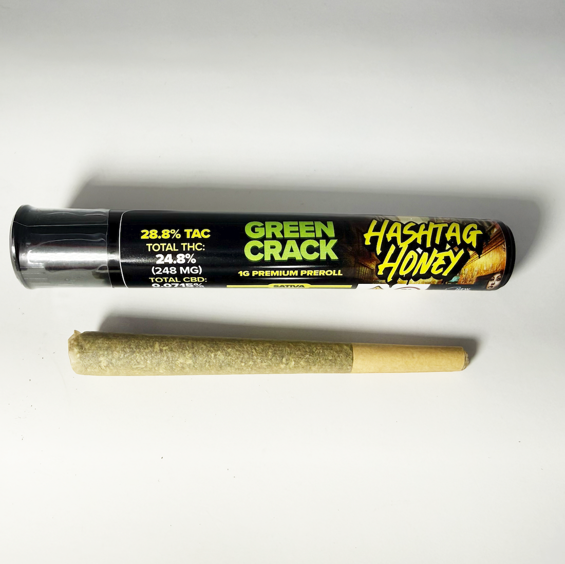 Green Crack 1g Preroll | Hashtag Honey