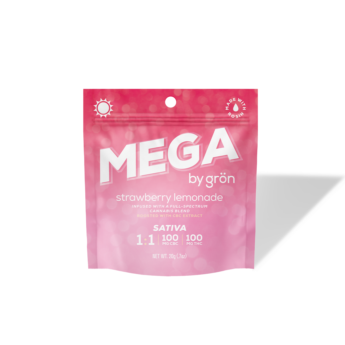 Gron | MEGA | Strawberry Lemonade Single | 100mg 1:1 THC:CBC