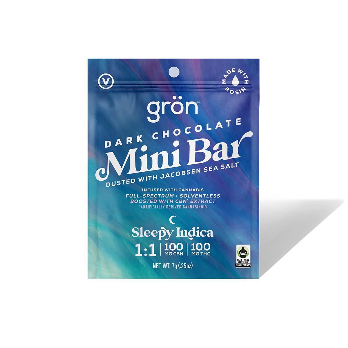 Gron | Mini Bar | Dark Chocolate Bar Single |1:1 THC:CBN