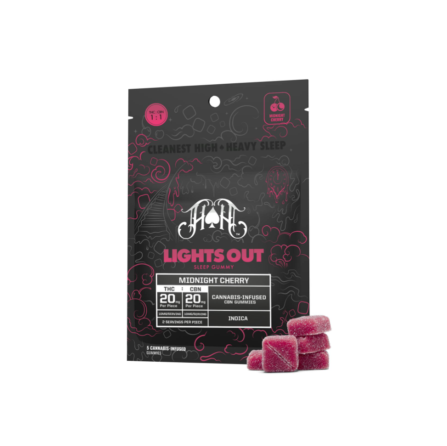 Heavy Hitters Gummies Lights Out CBN 1:1 Midnight Cherry