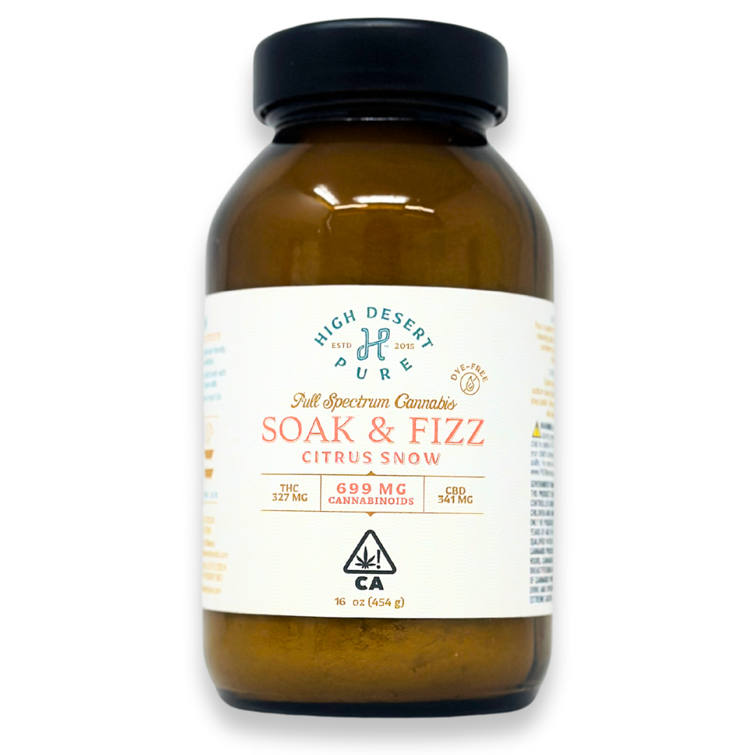 High Desert Pure - Bath Salt - Citrus Snow Soak & Fizz 1:1 - 16ozz - 327mgTHC/341mgCBD