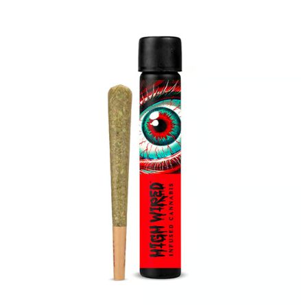 High Wired Strawberry Afterglow 1g THCa Diamond & Crumble Infused Prerolls