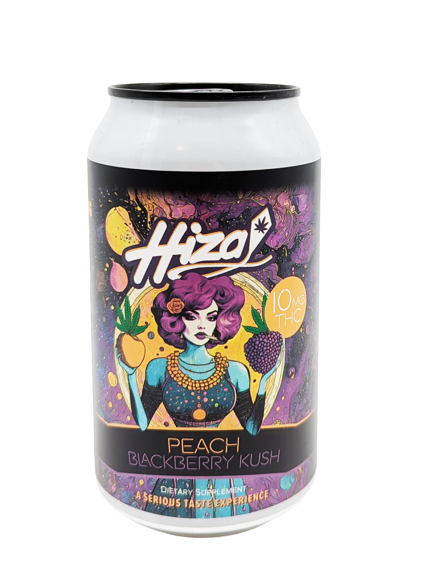 Hiza Kyte | Peach Blackberry Kush Cannabis Beverage | 10mg THC Drink