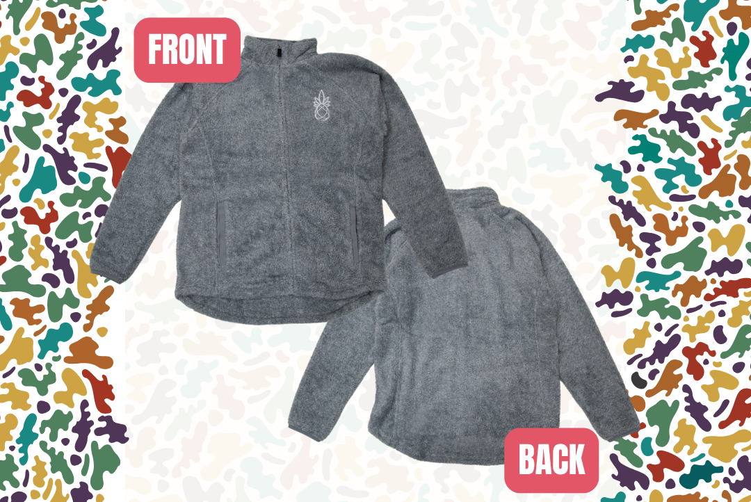 (XL) Humble Root Women's Grey Sherpa Crop Hoodie