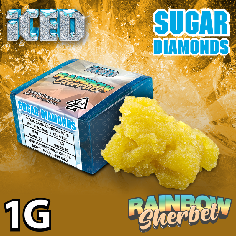 ICED Rainbow Sherbet (S) Sugar Diamonds 1g
