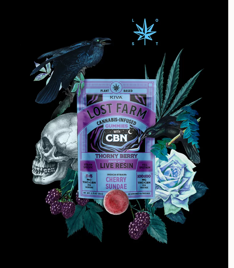 Lost Farm 1:1 Cherry Sundae x Thorny Berry Live Resin Gummies 100mg 20pk (THC:CBN)