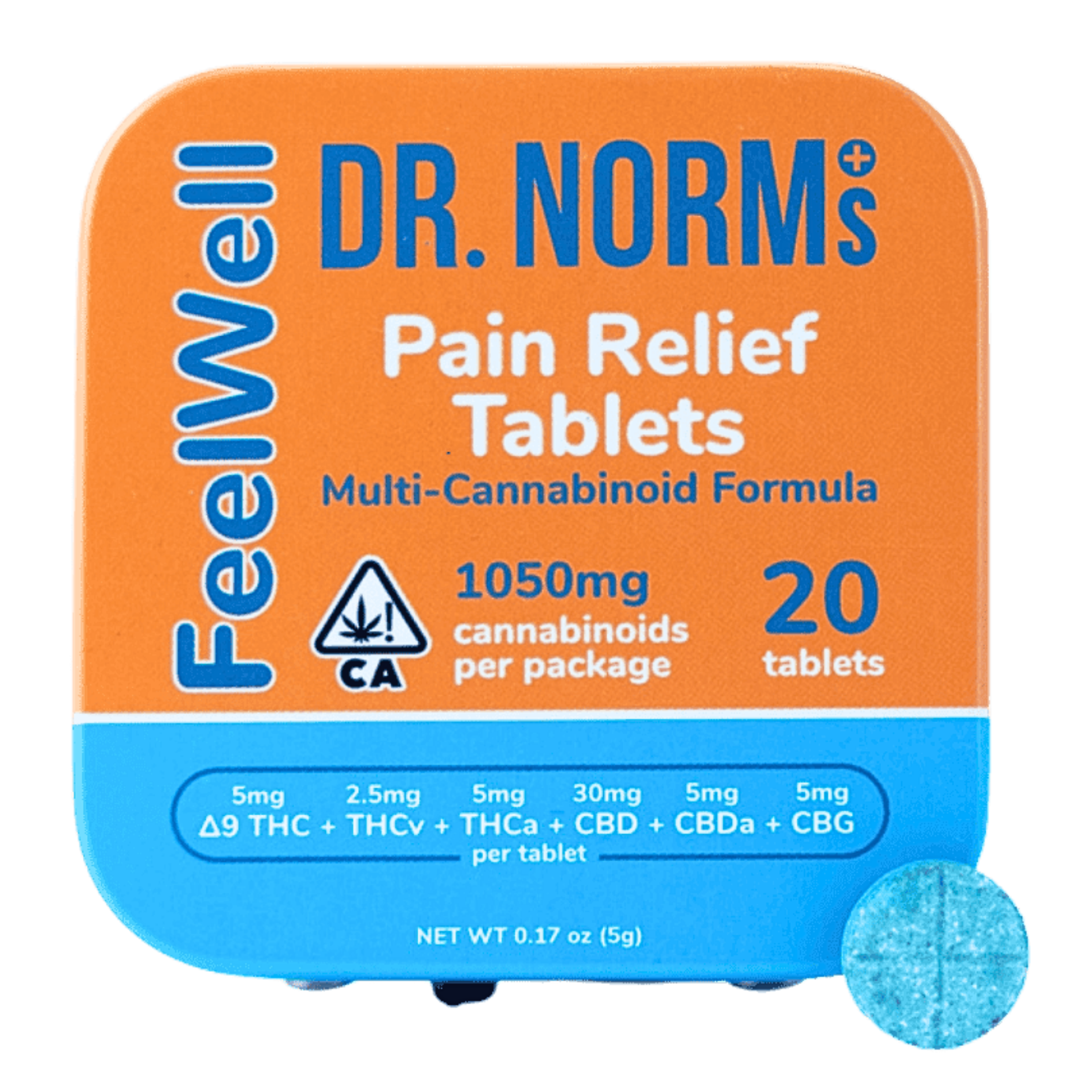 Dr. Norms - Pain Relief Tablets THC:THCV:THCA:CBD:CBDA:CBG - 20pk - 1050mg