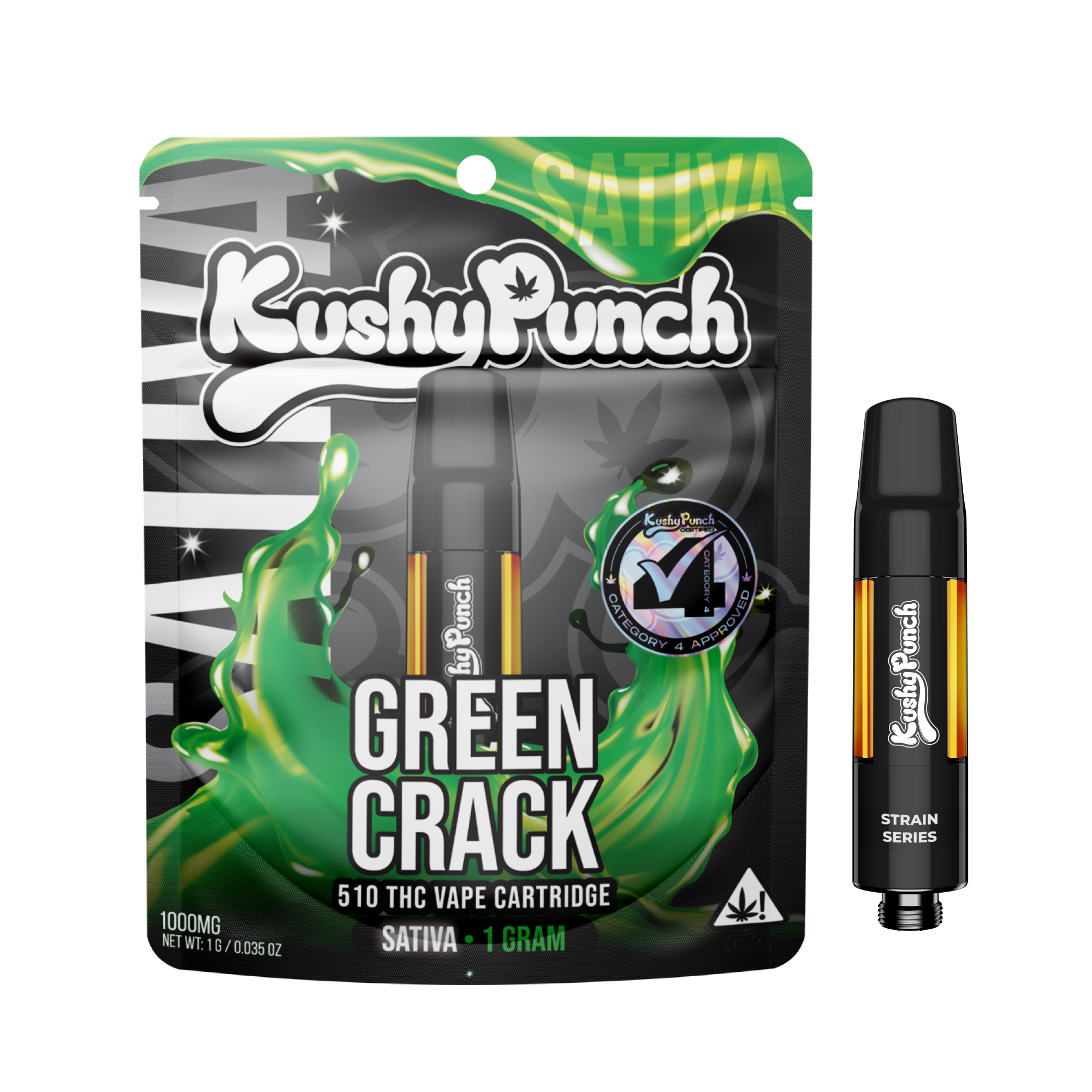 Kushy Punch Cart 1g Green Crack