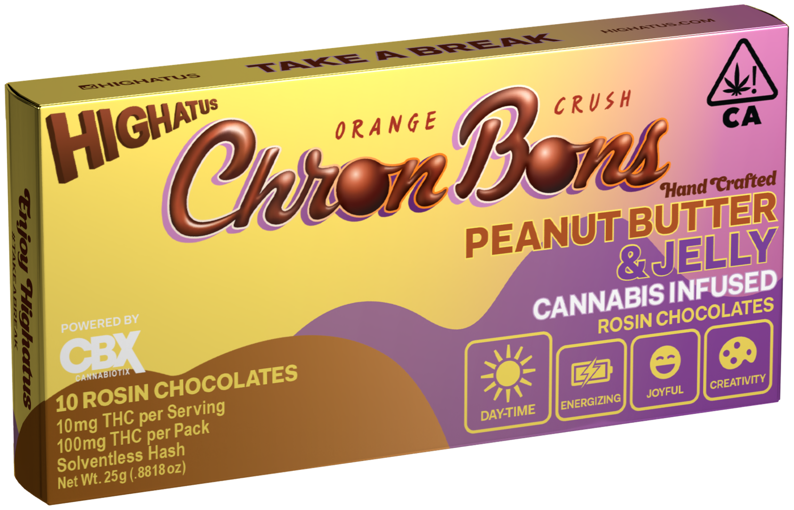 Highatus | Roin Chocolates | ChronBons | Peanut Butter Jelly | 100mg